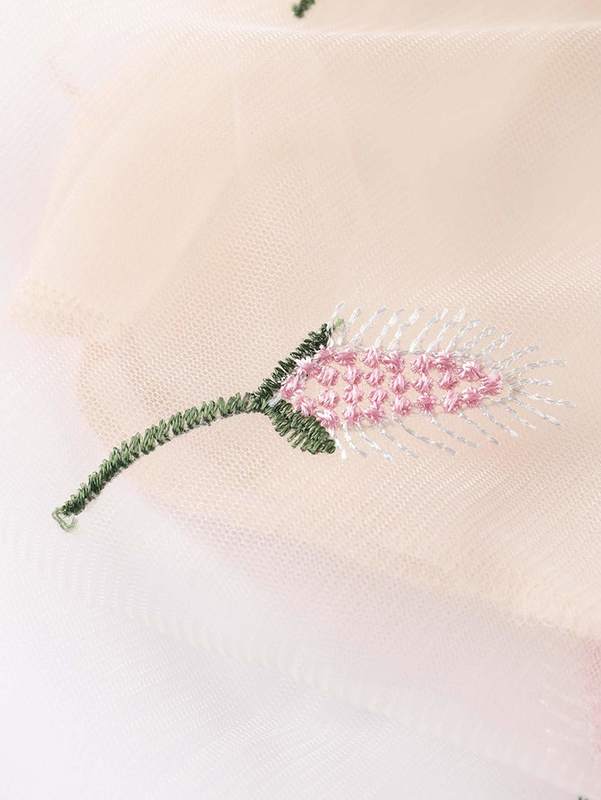 Toddler Girls Floral Embroidery Mesh Cami Dress SHE