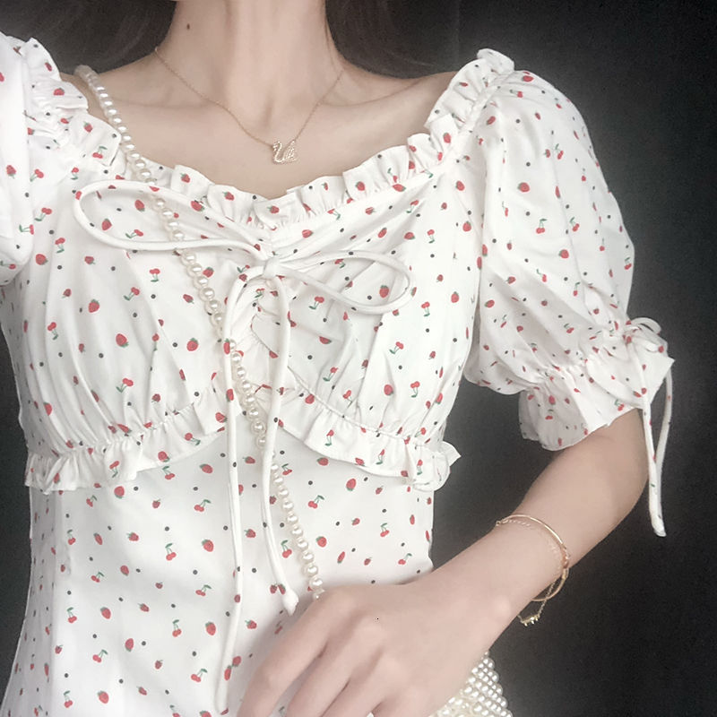 Dressed Elegant Female Strawberry Floral Chiffon Printed Thin Puff Chic Sweet Plied Dress in a Korean Play 2021 Dig2, White
Dressed Elegant Female Strawberry Floral Chiffon Printed Thin Puff Chic Sweet Plied Dress in a Korean Play 2021 Dig2, White