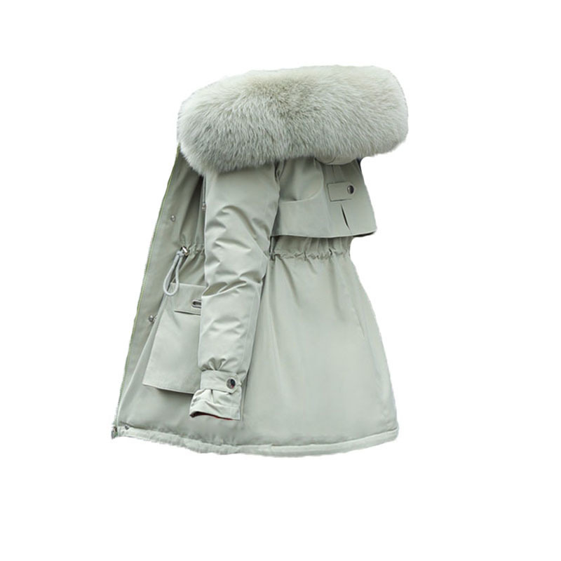 Plus Size Loose Cotton Padded Long Coat Warm Thicken Hooded Women Outerwear Fashion Big Fur Collar Parkas Female Winter Jacket 200928