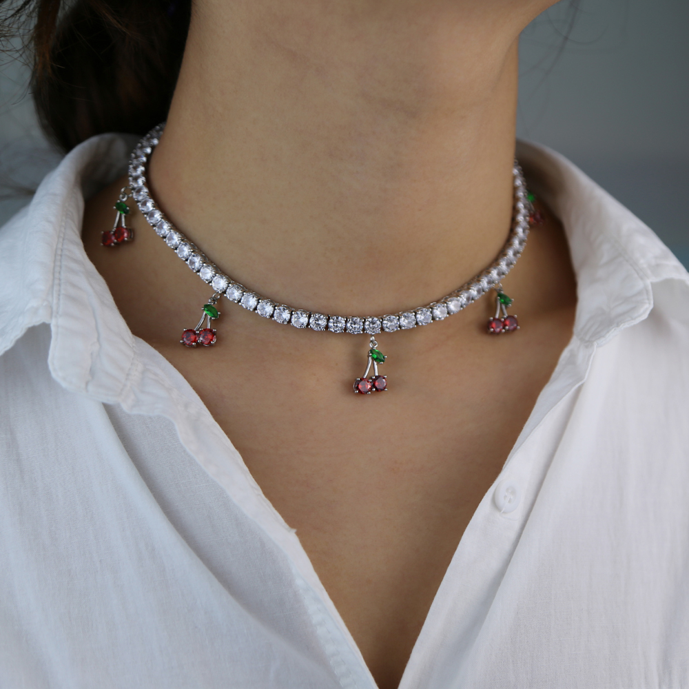 iced out bling hip hop women jewelry Heart arrow cz tennis chain with cz butterfly charm 32+10cm choker necklaces