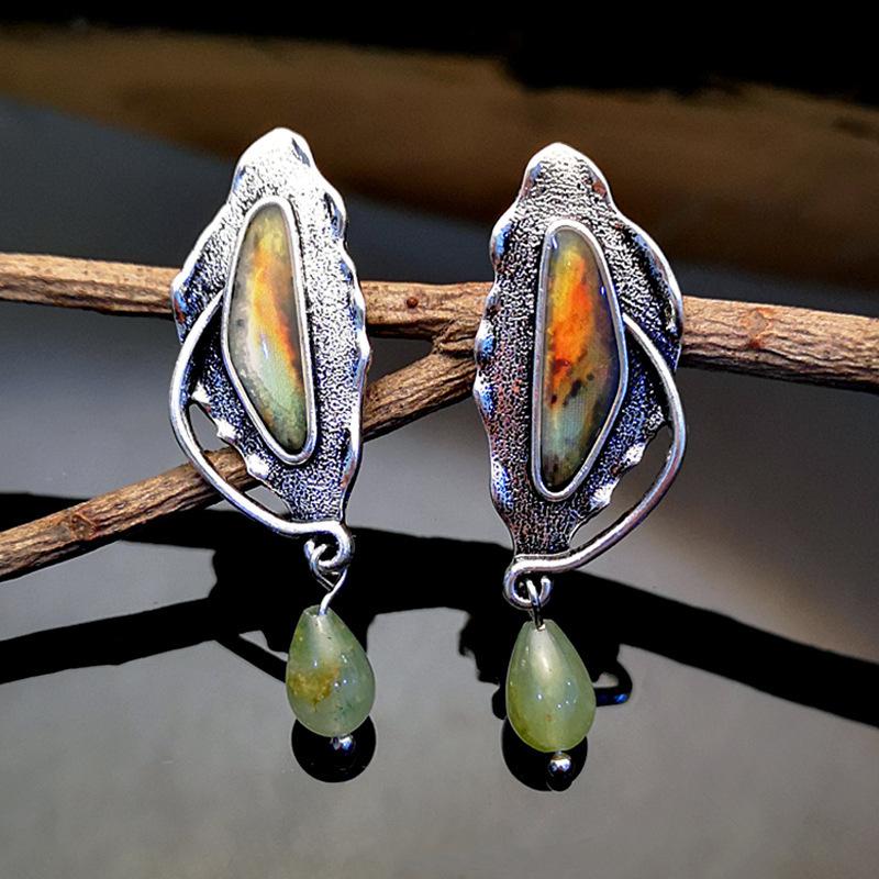 Dangle & Chandelier Bohemian Retro Style Plated Ancient Silver Inlaid Irregular Stone Pendant Earrings National Party Versatile Jewelry
Dangle & Chandelier Bohemian Retro Style Plated Ancient Silver Inlaid Irregular Stone Pendant Earrings National Party Versatile Jewelry