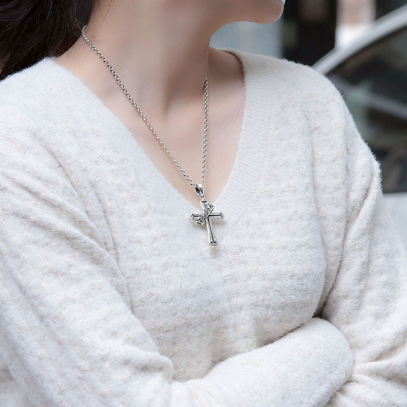 925 sterling silver necklace pendants American European vintage jewelry antique silver cross handmade designer pendants gift for men women
