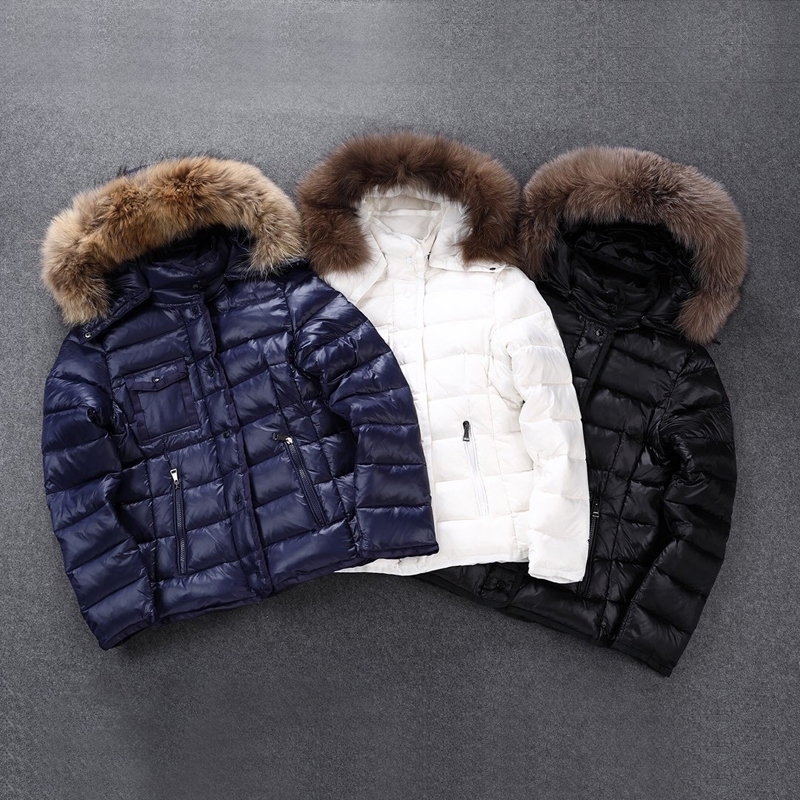 Women's Down Parkas Women Clothing Winter Down Jacket withOuterwear Female Fur Coat High Quality Hooded Big Real hick Slim Warm T Fashion Parka 2
