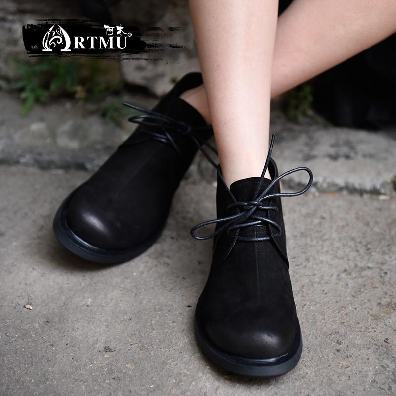 Artmu Original Retro Boots Genuine Leather Boots Handmade Flat Sole Keep Warm Ankle Lace-up Women Shoes 1098-6, Black plush lining
Artmu Original Retro Boots Genuine Leather Boots Handmade Flat Sole Keep Warm Ankle Lace-up Women Shoes 1098-6, Black plush lining
