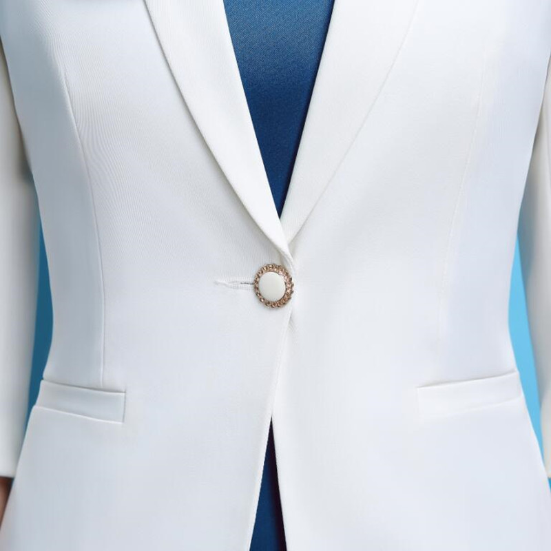 Professional Women White Blazer New Spring Fashion Clothes Business Formal Jacket OL Office Lady Plus Size Work Wear 201201