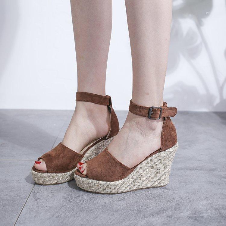 selling popular large size hollow out suede buckle spinning grass woven slope heel fish mouth women's shoes wholesale1, Black
selling popular large size hollow out suede buckle spinning grass woven slope heel fish mouth women's shoes wholesale1, Black