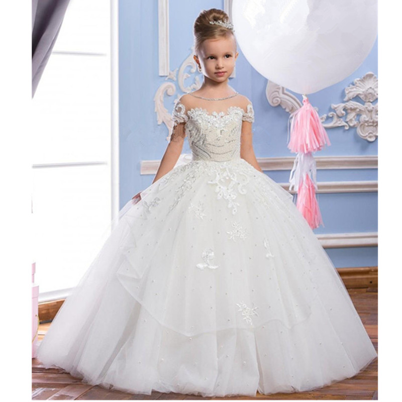 Newest Flower Girl Dresses A Line Sheer Crew Neck Sleeveless Lace Appliques Floor Length Girls Wedding Party Dress Little Bride, Yellow
Newest Flower Girl Dresses A Line Sheer Crew Neck Sleeveless Lace Appliques Floor Length Girls Wedding Party Dress Little Bride, Yellow