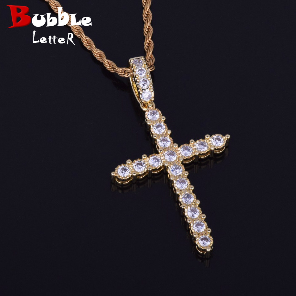 Cross Pendant For Women Men Gold Color Jewelry Charm Material Copper Cubic Zircon Hip Hop Rock Street With Rope Chain
Cross Pendant For Women Men Gold Color Jewelry Charm Material Copper Cubic Zircon Hip Hop Rock Street With Rope Chain