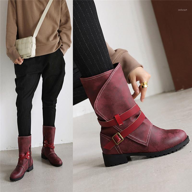 YMECHIC Vintage Autumn Womens Shoes Chunky Heels Brown Black Red Cross Strap Buckle Retro Biker Mid Long Ladies Boots Plus Size1
YMECHIC Vintage Autumn Womens Shoes Chunky Heels Brown Black Red Cross Strap Buckle Retro Biker Mid Long Ladies Boots Plus Size1