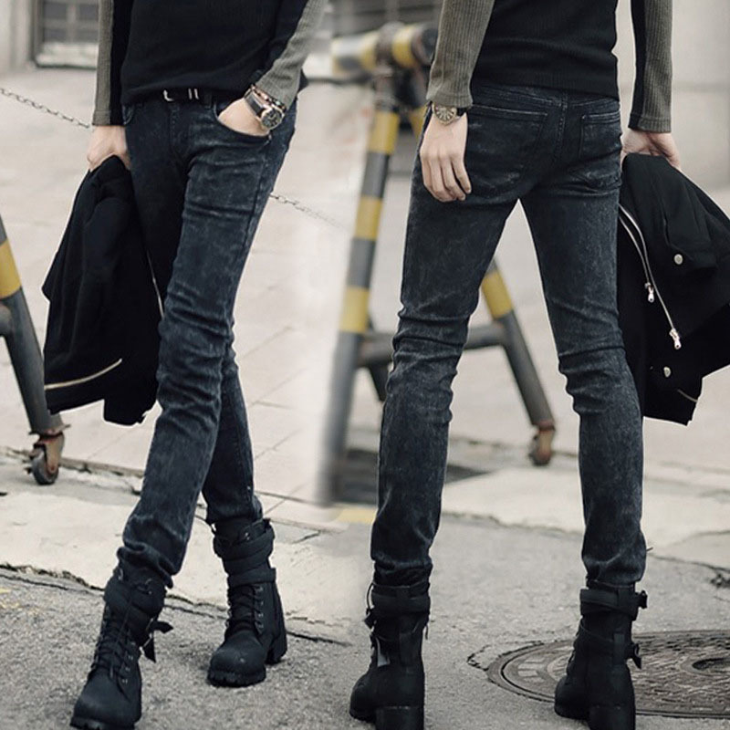 Wholesale Fashion Summer thin Double zipper skinny teenagers boys black show thin hip hop streetwear Pencil jeans men 28-34 201223