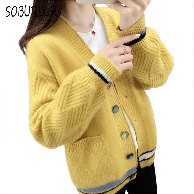 Autumn Winter Casual Women Knitted Cardigan Sweater Long Sleeve Loose Pocket Simple Solid Straight Sweater Fashion Cardigans, Yellow
Autumn Winter Casual Women Knitted Cardigan Sweater Long Sleeve Loose Pocket Simple Solid Straight Sweater Fashion Cardigans, Yellow