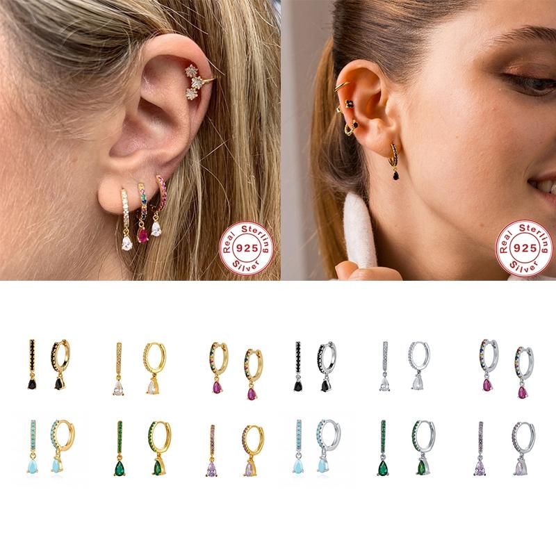 925 Sterling Silver Pendientes Bling CZ Rainbow Zircon Hoop Earrings For Engagement Birthday Gift Bohemia Fine Earrings Jewelry
925 Sterling Silver Pendientes Bling CZ Rainbow Zircon Hoop Earrings For Engagement Birthday Gift Bohemia Fine Earrings Jewelry