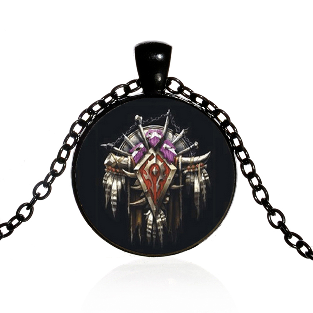 Hot Sale Game Cool Marks Long Necklace Horde Printed Steampunk Glass Dome Necklaces Pendants Black Link Chain Fans Souvenir, Silver
Hot Sale Game Cool Marks Long Necklace Horde Printed Steampunk Glass Dome Necklaces Pendants Black Link Chain Fans Souvenir, Silver