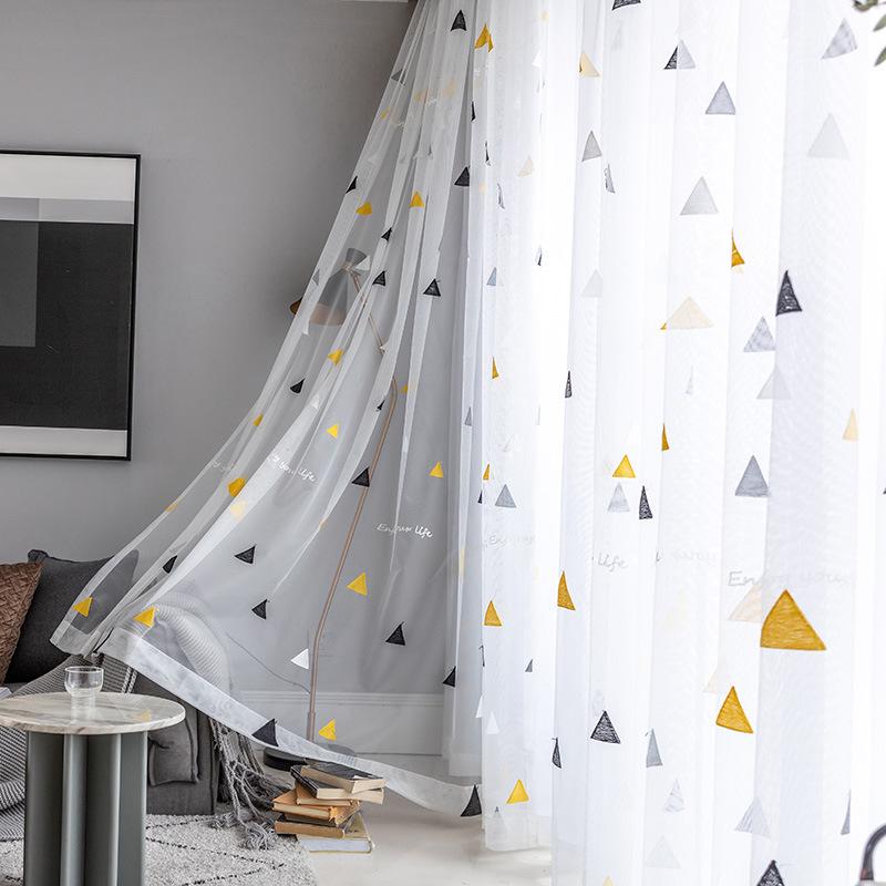 Simple Kids Triangle Embroidered Tulle Curtains for Children's Bedroom Window Treatments Modern Sheer for Living Room, Photo color
Simple Kids Triangle Embroidered Tulle Curtains for Children's Bedroom Window Treatments Modern Sheer for Living Room, Photo color
