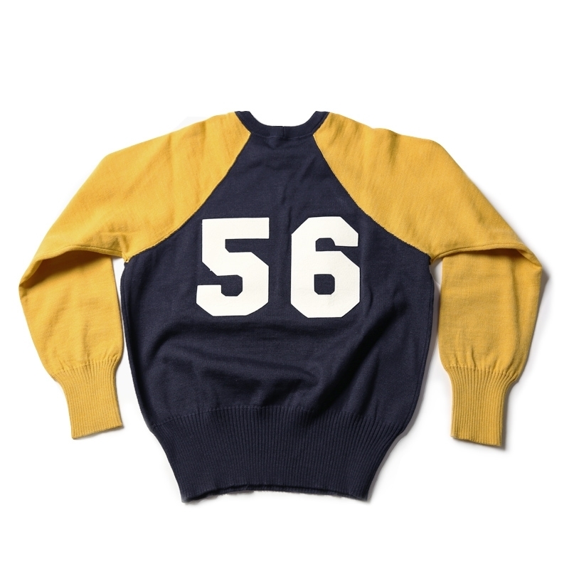 Bronson No.56 Racing Knit Sweater Men's Rugged Motorcycle Two Tone Raglan Jumper 201026