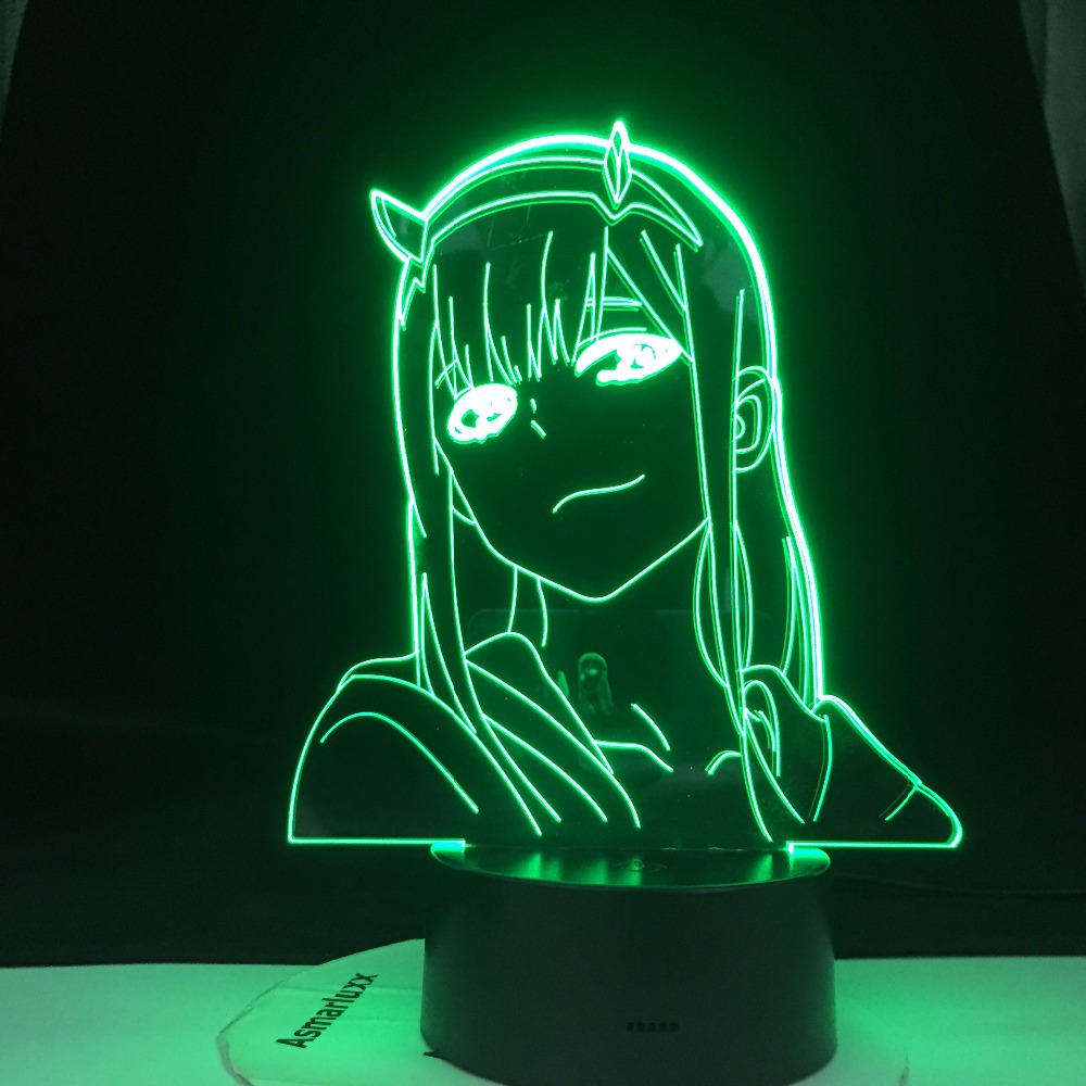 Anime 3d Lamp Zero Two Figure Nightlight Kids Child Girls Bedroom Decor Light Manga Gift Night Light Lamp