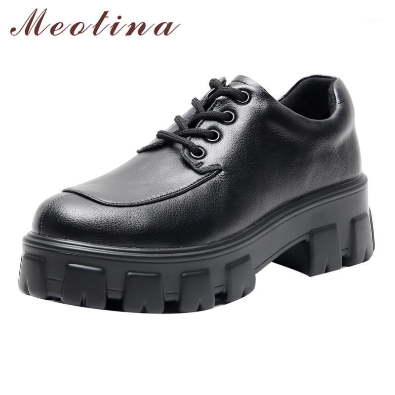 Meotina Women Shoes High Heels Natural Genuine Leather Platform Thick High Heel Shoes Cow Leather Round Toe Ladies New 401, Black 
Meotina Women Shoes High Heels Natural Genuine Leather Platform Thick High Heel Shoes Cow Leather Round Toe Ladies New 401, Black