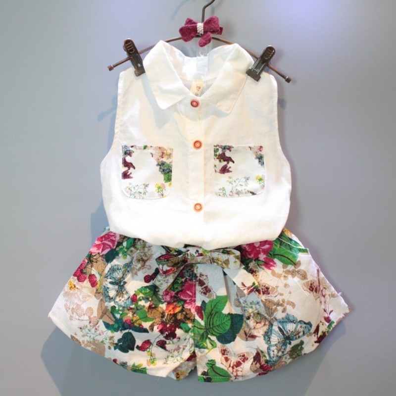 28 years baby girl suits summer fashion sleeveless shirt floral shorts cotton kids sports children sclothing set wholesale, 5028- white spell floral pants
28 years baby girl suits summer fashion sleeveless shirt floral shorts cotton kids sports children sclothing set wholesale, 5028- white spell floral pants