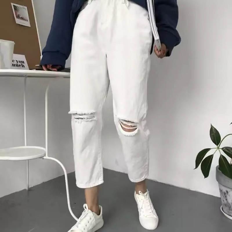 Black White Hole Streetwear High Waist Wide Leg Jeans Woman Pantalon Femme Spring Summer Casual Ripped Jean Femme Trousers C7035, White jeans
Black White Hole Streetwear High Waist Wide Leg Jeans Woman Pantalon Femme Spring Summer Casual Ripped Jean Femme Trousers C7035, White jeans