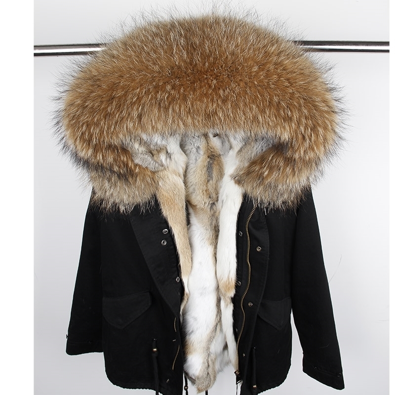 maomaokong Rabbit Fur Parkas Winter Jacket Women Parka Real Fur Coat 201019