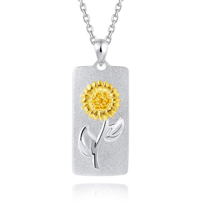 New popular fashion geometric rectangular sunflower pendant simple and delicate necklace romantic banquet charm jewelry gift
New popular fashion geometric rectangular sunflower pendant simple and delicate necklace romantic banquet charm jewelry gift