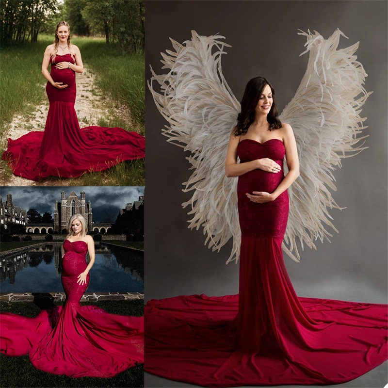 Mermaid Pregnant Bridal Sleepwear Soft Chiffon Custom Made Sweetheart Sleeveless Wedding Robe Nightgown Sweep Train Fast Shipping
