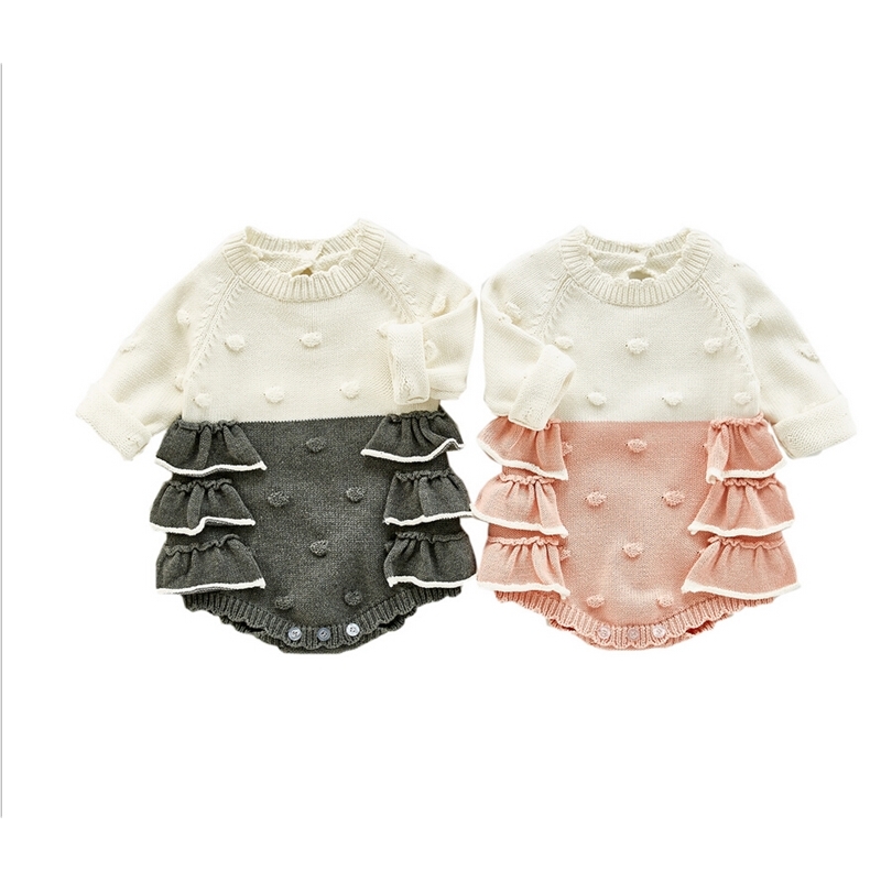 Cute 0-24M Newborn Baby GIrl Jumpsuit Sweaters Ball Bump Ruffle Long Sleeve Knited Patch Plasysuit Winter Fall Romper 201127
Cute 0-24M Newborn Baby GIrl Jumpsuit Sweaters Ball Bump Ruffle Long Sleeve Knited Patch Plasysuit Winter Fall Romper 201127