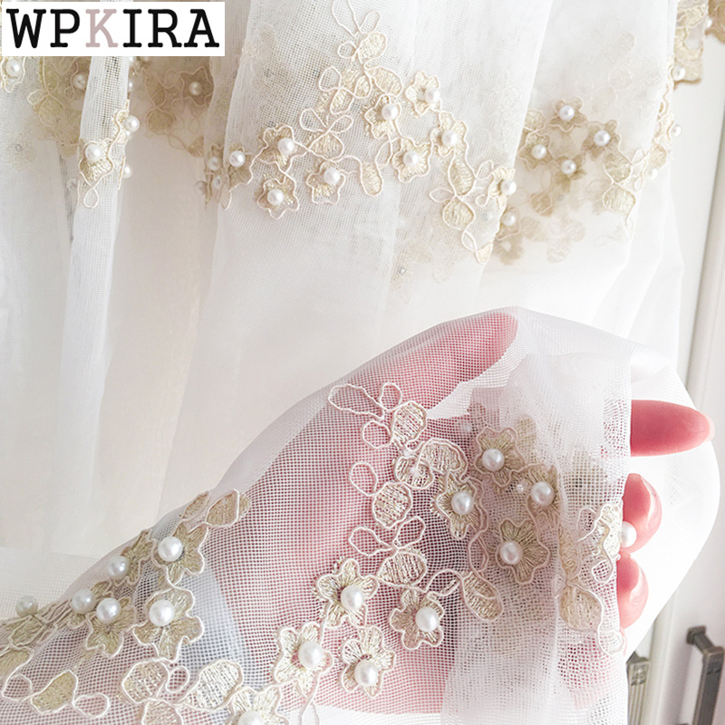 American Light Luxury Pearl Curtain for Living Room Embroidery Lace Embossed Sheer Curtain for Bedroom Mesh Fabric Drape S439#40, White tulle
American Light Luxury Pearl Curtain for Living Room Embroidery Lace Embossed Sheer Curtain for Bedroom Mesh Fabric Drape S439#40, White tulle