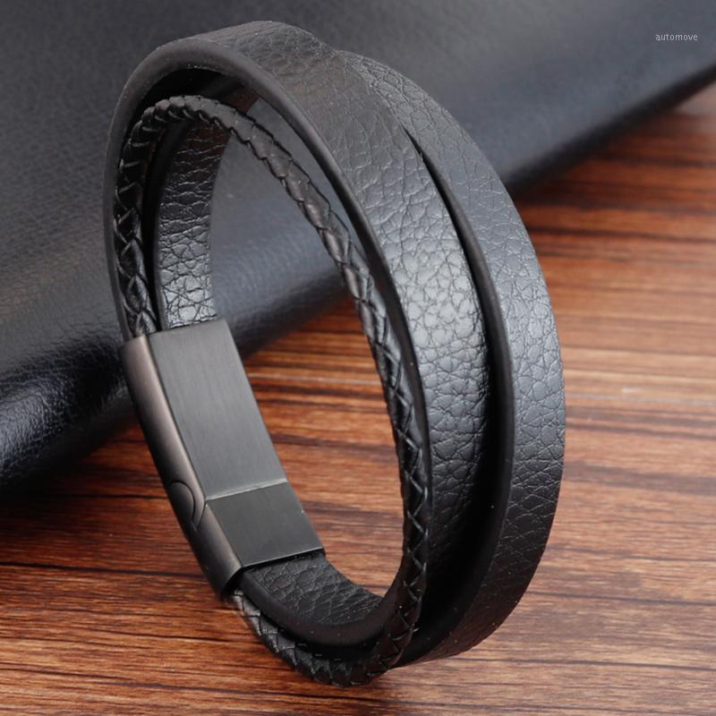 Curved Design Stainless Steel Accessories Magnetic Button Braid Multilayer Genuine Leather Bracelet for Men Punk Jewelry1
Curved Design Stainless Steel Accessories Magnetic Button Braid Multilayer Genuine Leather Bracelet for Men Punk Jewelry1