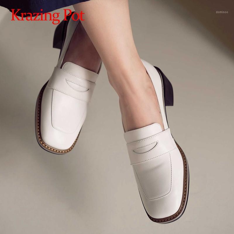 Krazing Pot concise style full grain leather british design square toe thick med heels slip on young girls cozy women pumps L301, Beige
Krazing Pot concise style full grain leather british design square toe thick med heels slip on young girls cozy women pumps L301, Beige