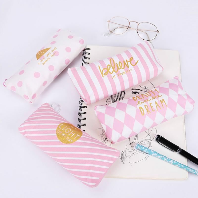 New Fresh Pink Stripe Case Cute Canvas Pencil Bag School Supplies Stationery Material Escolar Pencil Case
New Fresh Pink Stripe Case Cute Canvas Pencil Bag School Supplies Stationery Material Escolar Pencil Case