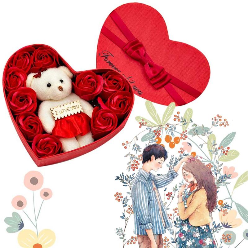 Valentine's Day 10 Flowers Soap Flower Gift Rose Box Bears Bouquet Festival Gift Artificial & Dried Flowers #YJ
Valentine's Day 10 Flowers Soap Flower Gift Rose Box Bears Bouquet Festival Gift Artificial & Dried Flowers #YJ