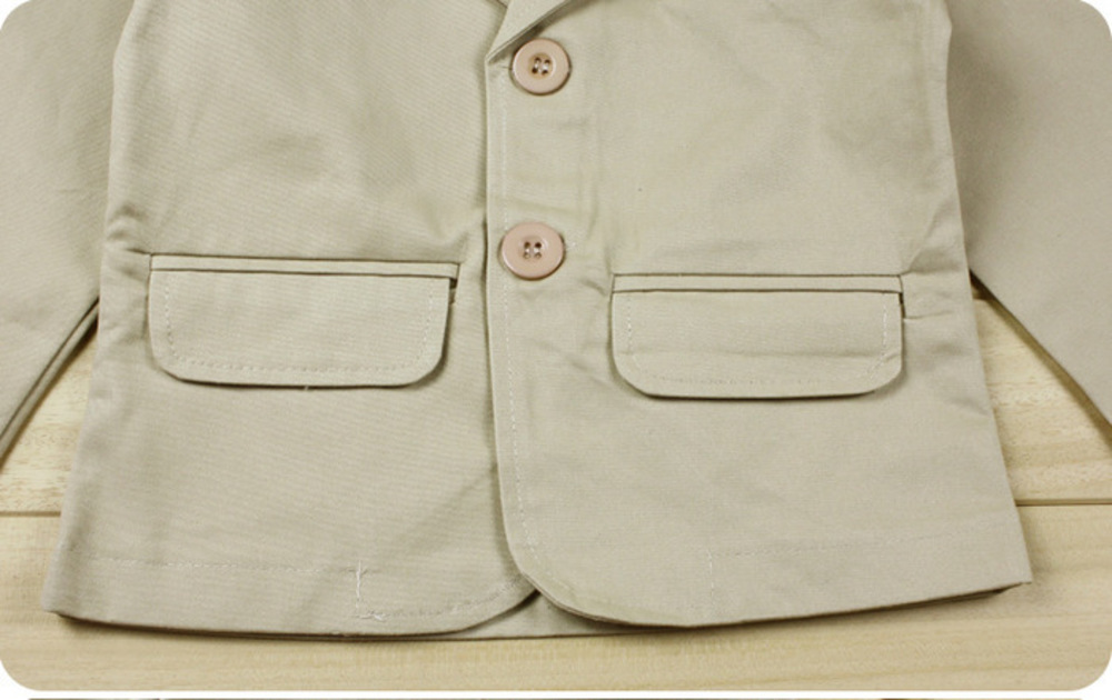 3PCS/2-8Years/Spring Autumn Baby Boys Clothes Kids Suits Casual White T-shirt+Beige Jackets+Pants Children Clothing Sets