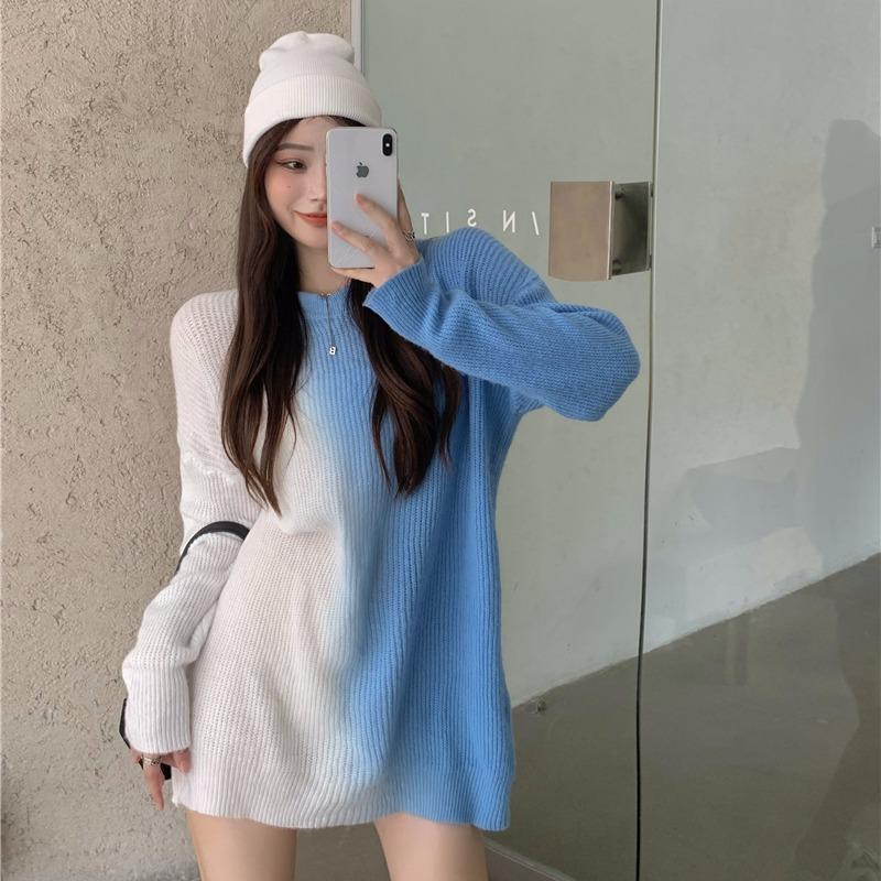 Women's Sweaters Pull Femme Fashion Retro Autumn Loose Lazy Gradient Tie-dye Pullover Sweater Top O Neck Long Sleeve Mid Length Casual, White;black
Women's Sweaters Pull Femme Fashion Retro Autumn Loose Lazy Gradient Tie-dye Pullover Sweater Top O Neck Long Sleeve Mid Length Casual, White;black