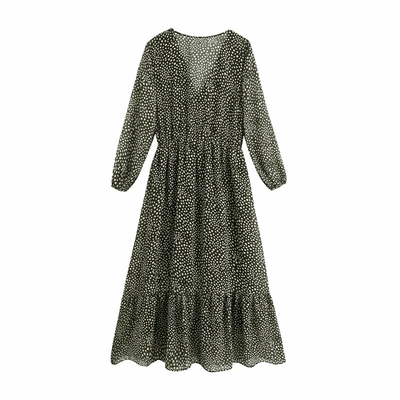 2021 New Women Raing Fashion Polka Dot Printed V-neck Midi Dress Elegant Vintage Elastic Waist Long Sleeves Mujer Dresses Tgfx
2021 New Women Raing Fashion Polka Dot Printed V-neck Midi Dress Elegant Vintage Elastic Waist Long Sleeves Mujer Dresses Tgfx
