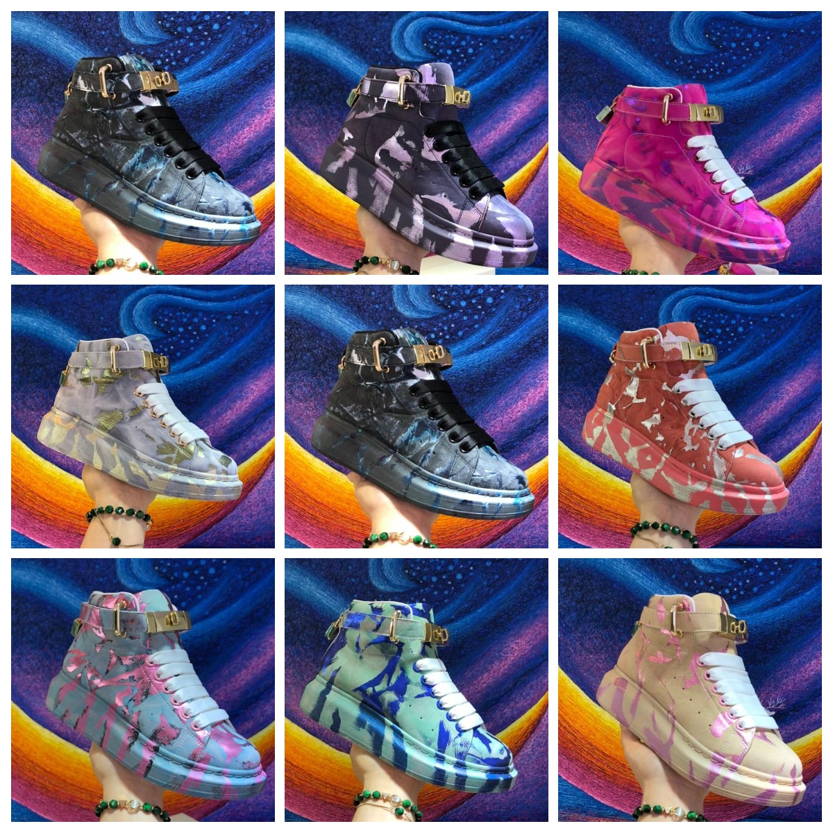 2021 designer luxury sneakers men and women high top shoes retro camouflage graffiti leather casual shoes inner lock shoes TOP QUALITY A2, Color 5
2021 designer luxury sneakers men and women high top shoes retro camouflage graffiti leather casual shoes inner lock shoes TOP QUALITY A2, Color 5