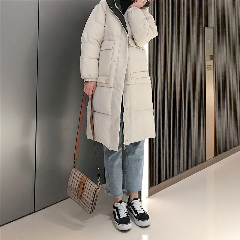 Causal hooded ladies Coat Long Coats Parka oversize Colour jacket mid-long women winter thick jacket down jacket women winter T200114