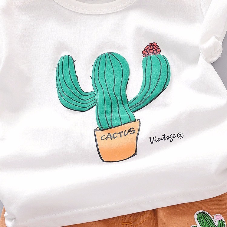 Summer Fashion Toddler Infant Clothing Sets Baby Girls Boy Clothes Suits Cactus T Shirt Shorts Kids Tracksuits Child Casual Wear LJ201223