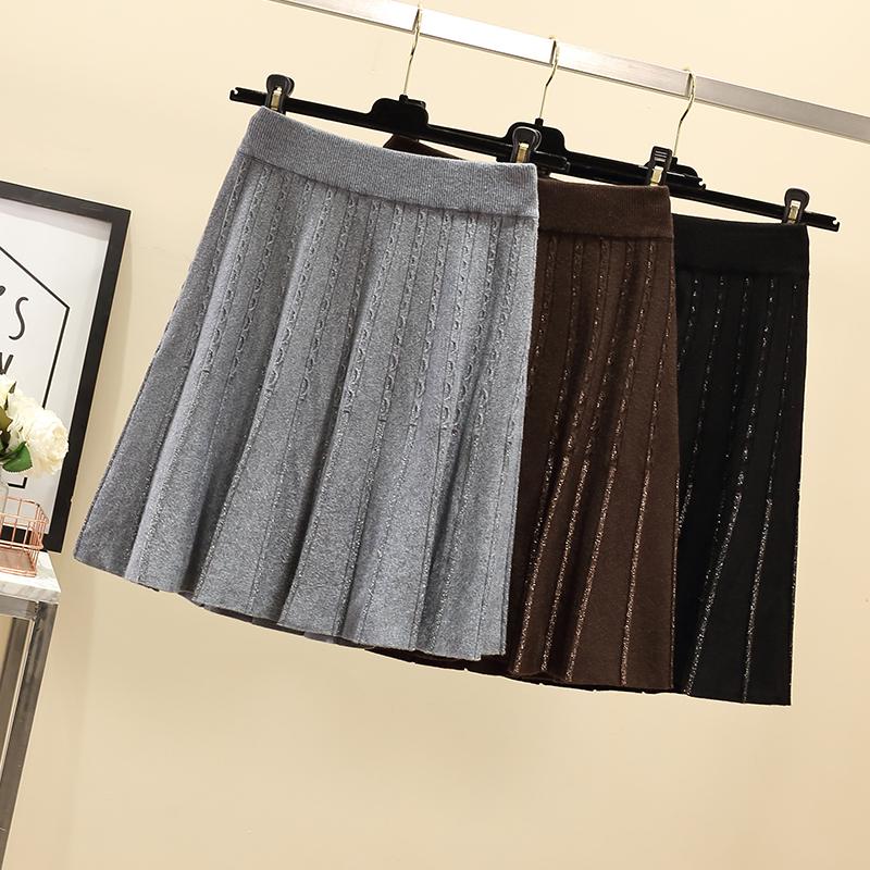 COIGARSAM 4XL Plus Size Knitting Women Short Skirt Lurex High Waist Skirts Brown Gray Black 9161
COIGARSAM 4XL Plus Size Knitting Women Short Skirt Lurex High Waist Skirts Brown Gray Black 9161