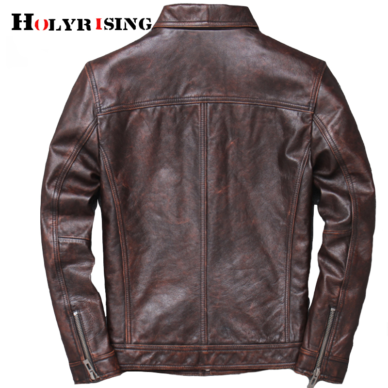 Men Cowhide leather veste cuir homme mens 100% genuine leather jackets biker vintage quality coat blouson cuir homme 19023 201128