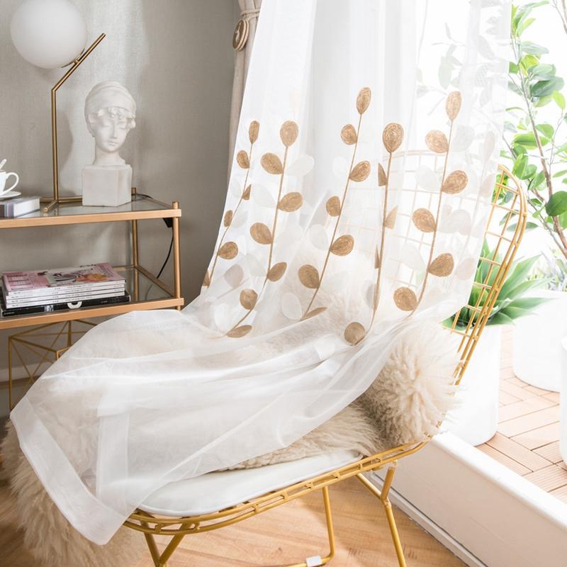 Window Curtains Twin leaves Embroidered White Tulle for Living room Bedroom Caramel Colour Cotton Linen Blackout Drapes AD197D3
Window Curtains Twin leaves Embroidered White Tulle for Living room Bedroom Caramel Colour Cotton Linen Blackout Drapes AD197D3