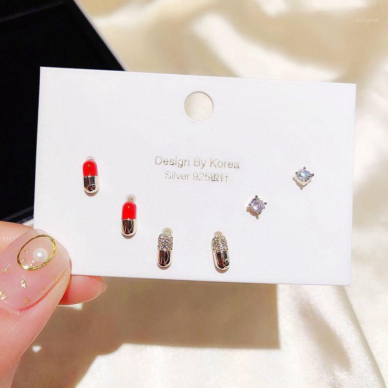 Stud Fancy Design Micro Zircon Earrings Set Fashion Simple For Women 6-piece Jewelry S-E11551