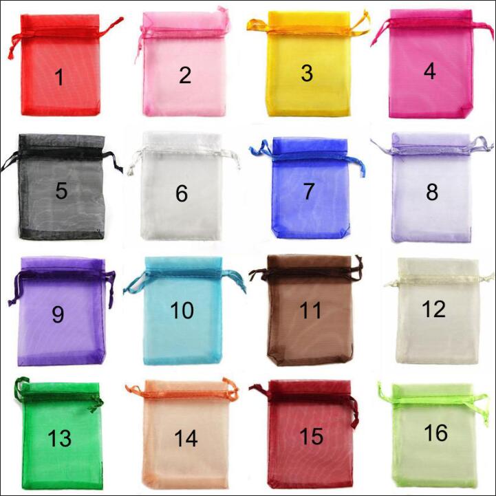 7cm*9cm Organza Sheer Gauze Earrings Necklace Jewelry Pouches Bags Packing Drawable Organza Pouch Bag Wedding Small Gift Bag Wholesale price