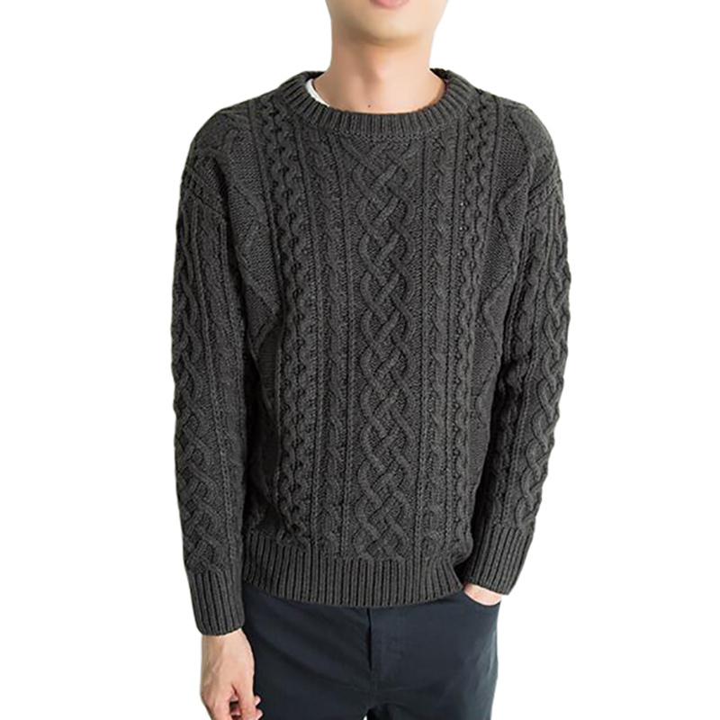 Fall Men's Pullover Sweater Casual Soft and Comfortable Pullover Sweater Thick Warm High Quality Dark Blue Men's Sweater 201203