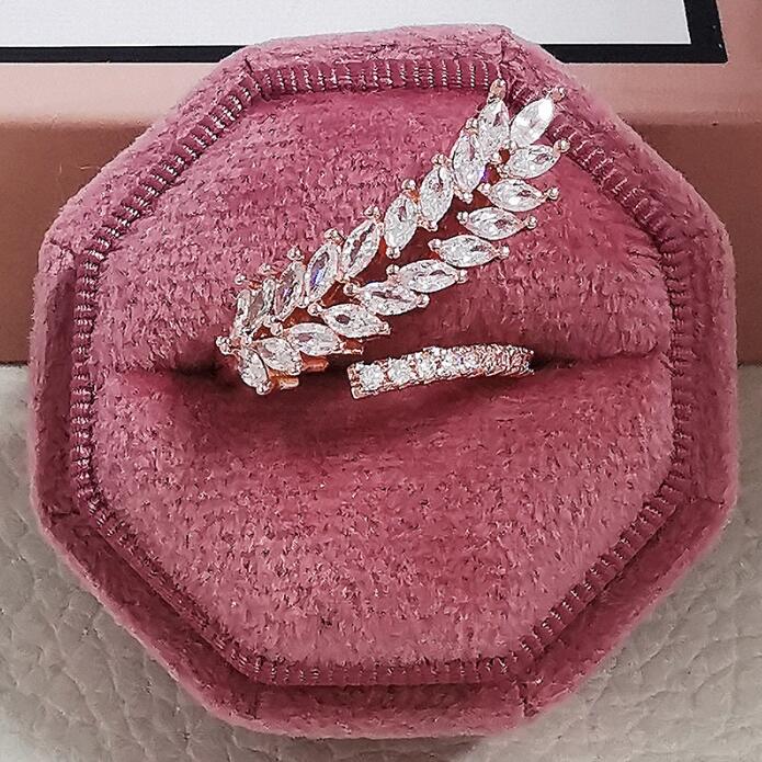 Marquise Cut Sterg Sier Wedding Rings Open Adjustable Women's Ring for Party