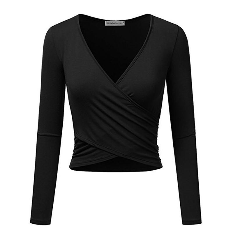 Women Casual T-shirt Spring Autumn Cross Long-sleeves Top Fashion Solid Color Sexy V-neck Slim Fit Pullover Clothes New 2020, Navy blue
Women Casual T-shirt Spring Autumn Cross Long-sleeves Top Fashion Solid Color Sexy V-neck Slim Fit Pullover Clothes New 2020, Navy blue