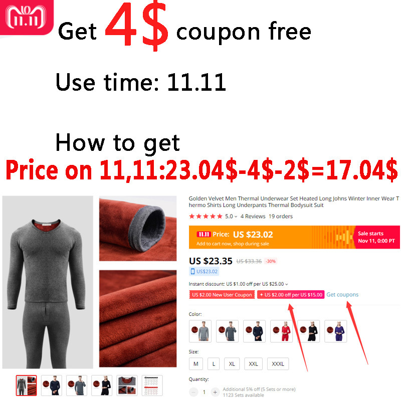 Golden Velvet Men Thermal Underwear Set Heated Long Johns Winter Inner Wear Thermo Shirts Long Underpants Thermal Bodysuit Suit 201023