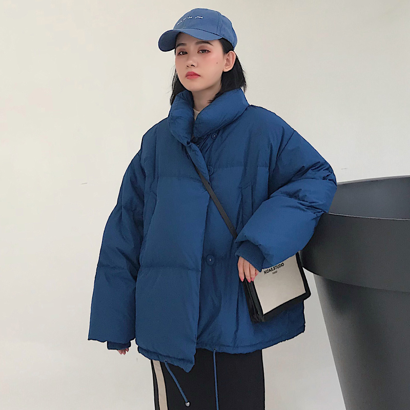 Arrival Women Winter Jacket Korean Style Stand Collar Breasted Buttons Female Outwear Coat Fashion Short Parka 201019