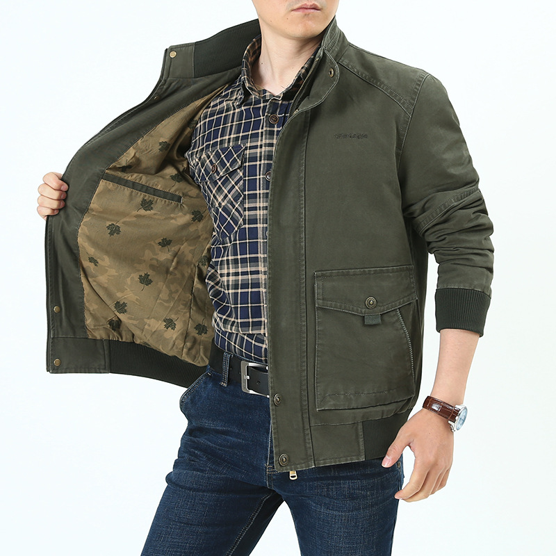 Spring and Autumn Warm Jacket Men Stand-up Collar Loose Washed Cotton Large Size Outdoor Casual, Black;brown
Spring and Autumn Warm Jacket Men Stand-up Collar Loose Washed Cotton Large Size Outdoor Casual, Black;brown