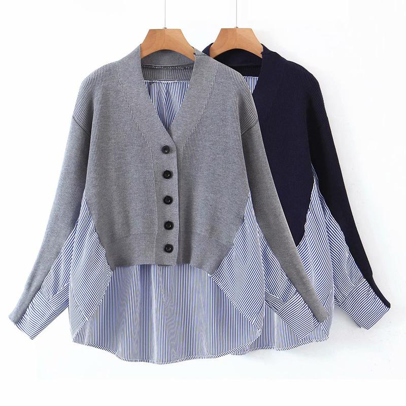 Spring Autumn Women Cardigans Sweaters 2020 New Loose Stripe Stripe Splicing Sweater Casual Long Sleeve Female Elegant Outwear, Black
Spring Autumn Women Cardigans Sweaters 2020 New Loose Stripe Stripe Splicing Sweater Casual Long Sleeve Female Elegant Outwear, Black